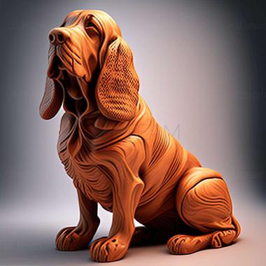 3D model Bloodhound dog (STL)